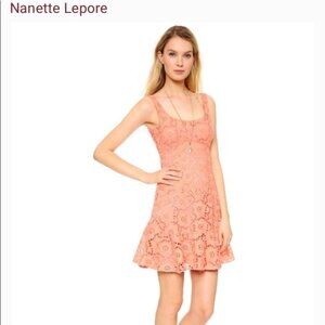 Nanette Lepore size 8 coral eyelet sun dress